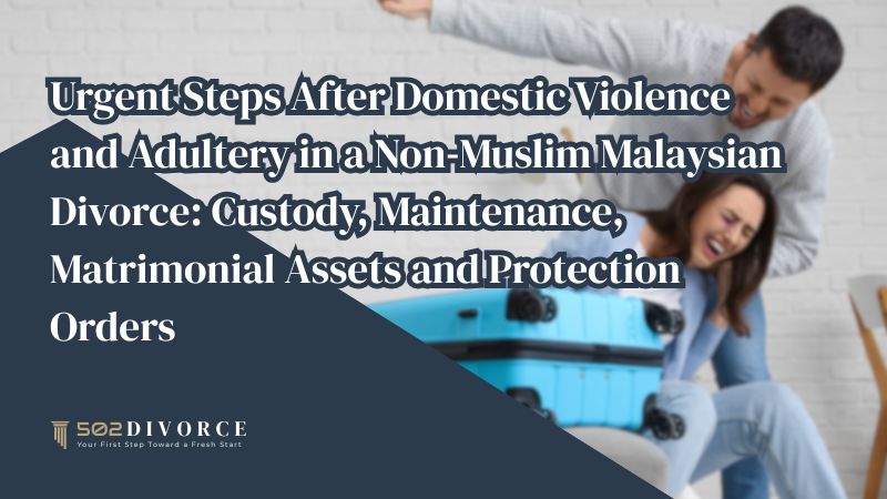 Urgent Steps After Domestic Violence and Adultery in a Non Muslim Malaysian Divorce: Custody, Maintenance, Matrimonial Assets and Protection Orders